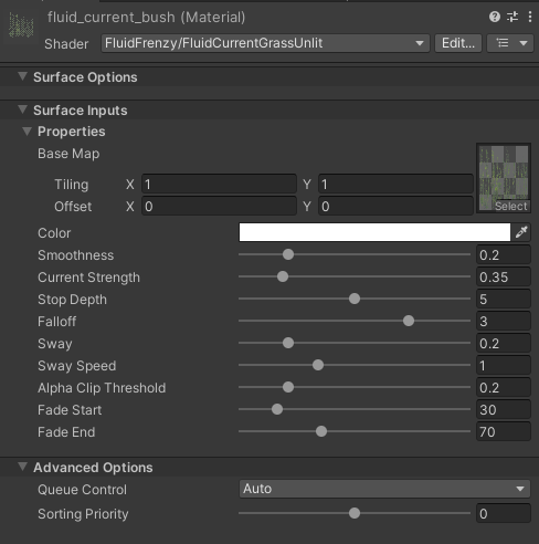 Current Displacement Settings