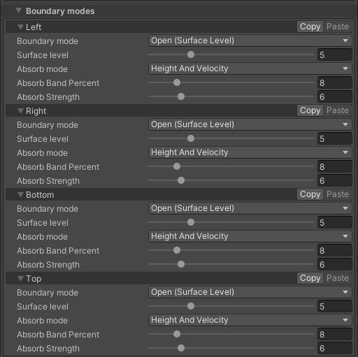 Fluid Simulation Boundary Modes