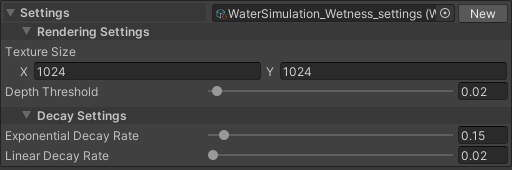 Wetness settings
